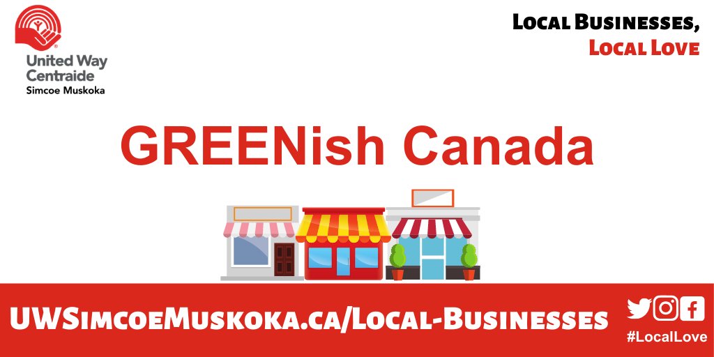 You can save the planet + support local #COVID19 relief by purchasing a gift card to @GREENishCanada! Their products help you make green(er) choices in your home, at your business or anywhere else in your life. Visit our website for more on LBLL: uwsimcoemuskoka.ca/local-business…