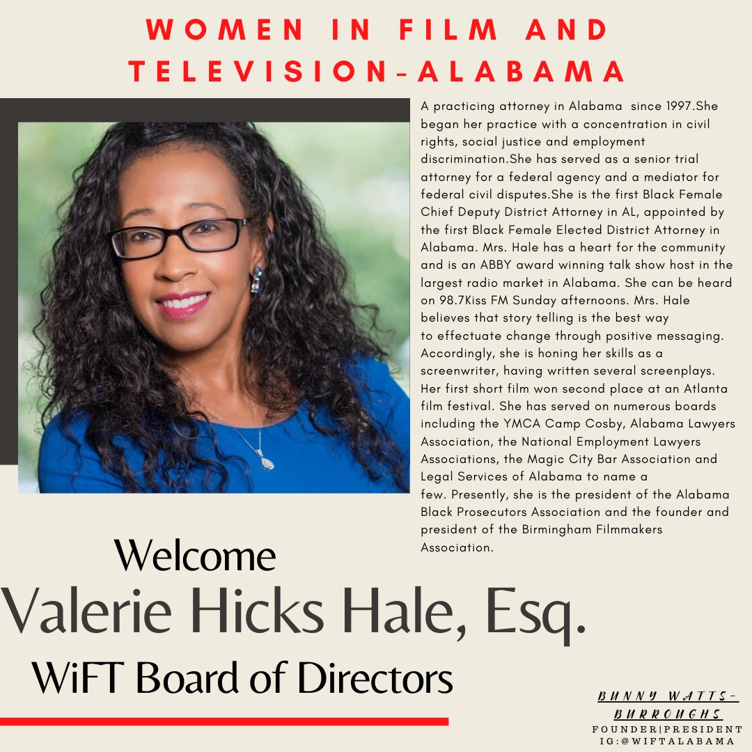 WiFTAlabama's tweet photo. Growing! #Film #television #Alabama #WiFT_AL #Attorney #Writer  #Director https://t.co/2fh7nQC7Ny