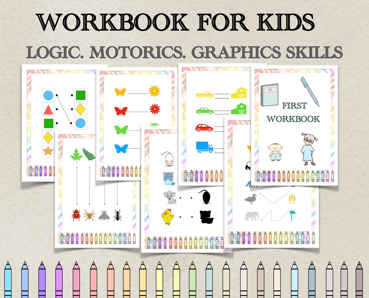Smarty_Print's tweet photo. https://t.co/rMBAHHNHnv     
First Workbook .Logic.Motorics.Graphic skills. 

This workbook is intended for children from 2-5 years old. 

Skills:
✔️ Graphic skills
✔️ Visual spatial
✔️ Visual closure
✔️ Fine motor skills
✔️ Concentration
✔️ Perseverance 
✔️ Thinking skills https://t.co/qjvubx7hYl