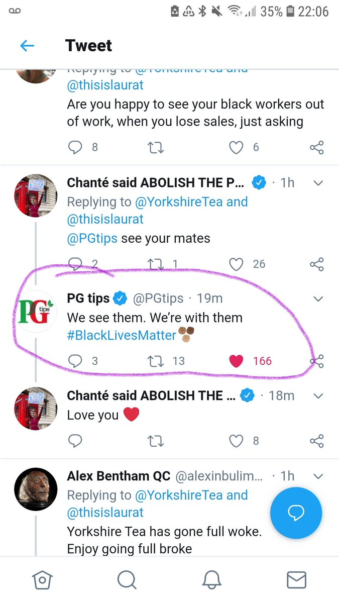 JodieRobinson16's tweet photo. You honestly couldn't make this up. People boycotting Yorkshire Tea because they are not racist. Tried to shift their consumer 'loyalty' to PG Tips and... oh shit 😂 Well done tea brands 👏 https://t.co/obkisni8nx