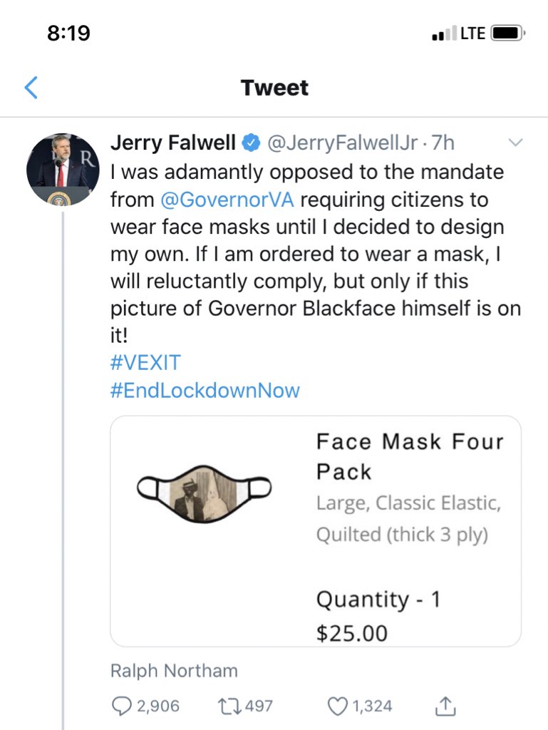 Jerry Falwell After Listening To African American Lu Leaders And Alumni Over The Past Week And Hearing Their Concerns I Understand That By Tweeting An Image To Remind All Of