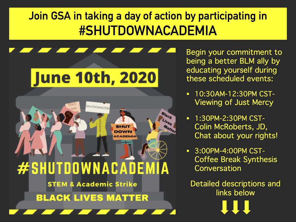 gsanthro's tweet image. The @UnivOfKansas Graduate Students for Anthropology invites you to participate in #ShutDownAcademia and #Strike4BlackLives on Weds, 6/10 in solidarity with the #BlackLivesMatter movement! (1/n)