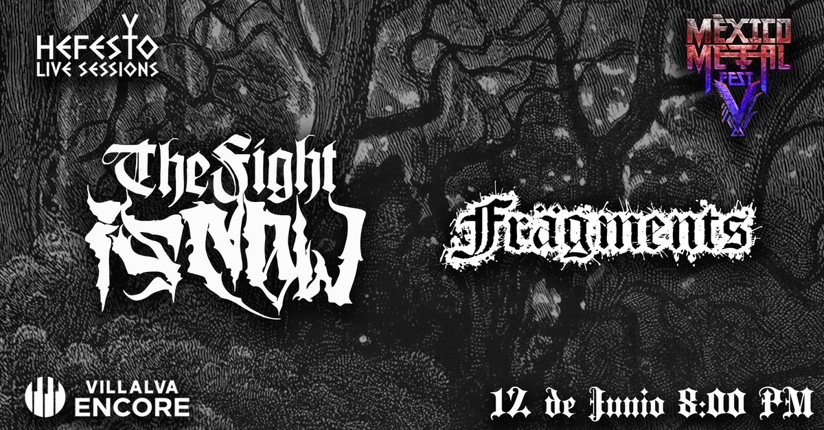 HefestoUnder's tweet image. #HefestoLiveSession 4.
#Frägments y #TheFightIsNow livestream.
Organizado y transmitido por @HefestoUnder y @mexicometalfest desde las instalaciones de #EncoreMusicInstitute
Conducido por @adolfoPUNTOhdz 
facebook.com/events/1403221…