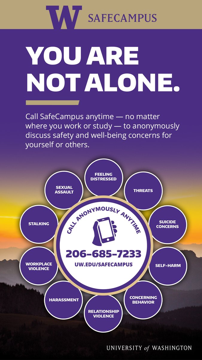 Do you have well-being or safety concerns for a friend, roommate or co-worker? Not sure what to do? 

Call SafeCampus, to discuss the situation, get support and learn about response options.