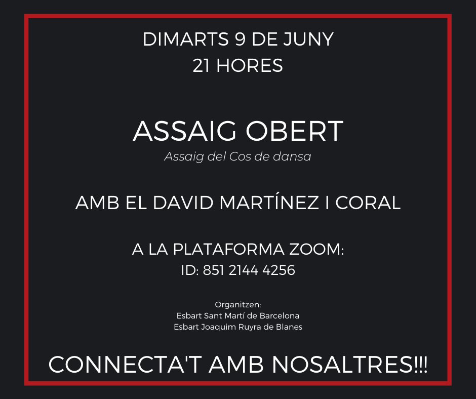 Esbartsantmarti's tweet photo. #DASC2020 #Dascacasa @cultpopular_cat @bcncultura @EsbartJRuyra #esbart #culturapopular @AEsbarts https://t.co/Z4fXd8SfY1