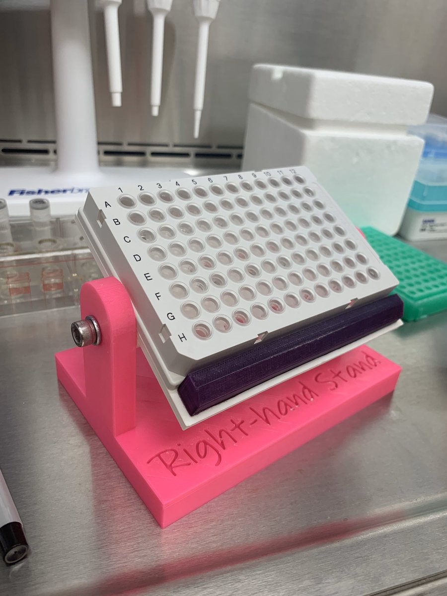 NatoliCannoli's tweet photo. Get you a friend that 3D-prints you a PCR plate stand with adjustable angle and custom engraving π€©π€ππΌ. #notabioengineeringproblem #SciTwitter #AcademicTwitter #twitterlessian @Rice_BIOE https://t.co/5Zqungy4jN
