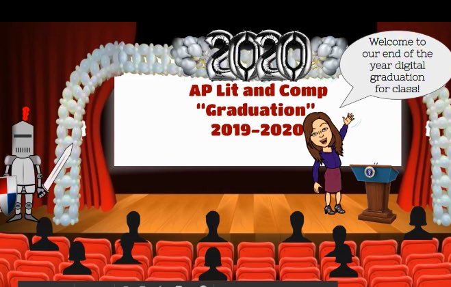 cmccarroll27's tweet photo. When you can’t do it in person, you hold a class @Bitmoji graduation with the help of @Screencastify #edtech #edtechchat #graduates #Classof2020 #RSDProud https://t.co/iBf6JhLmkT