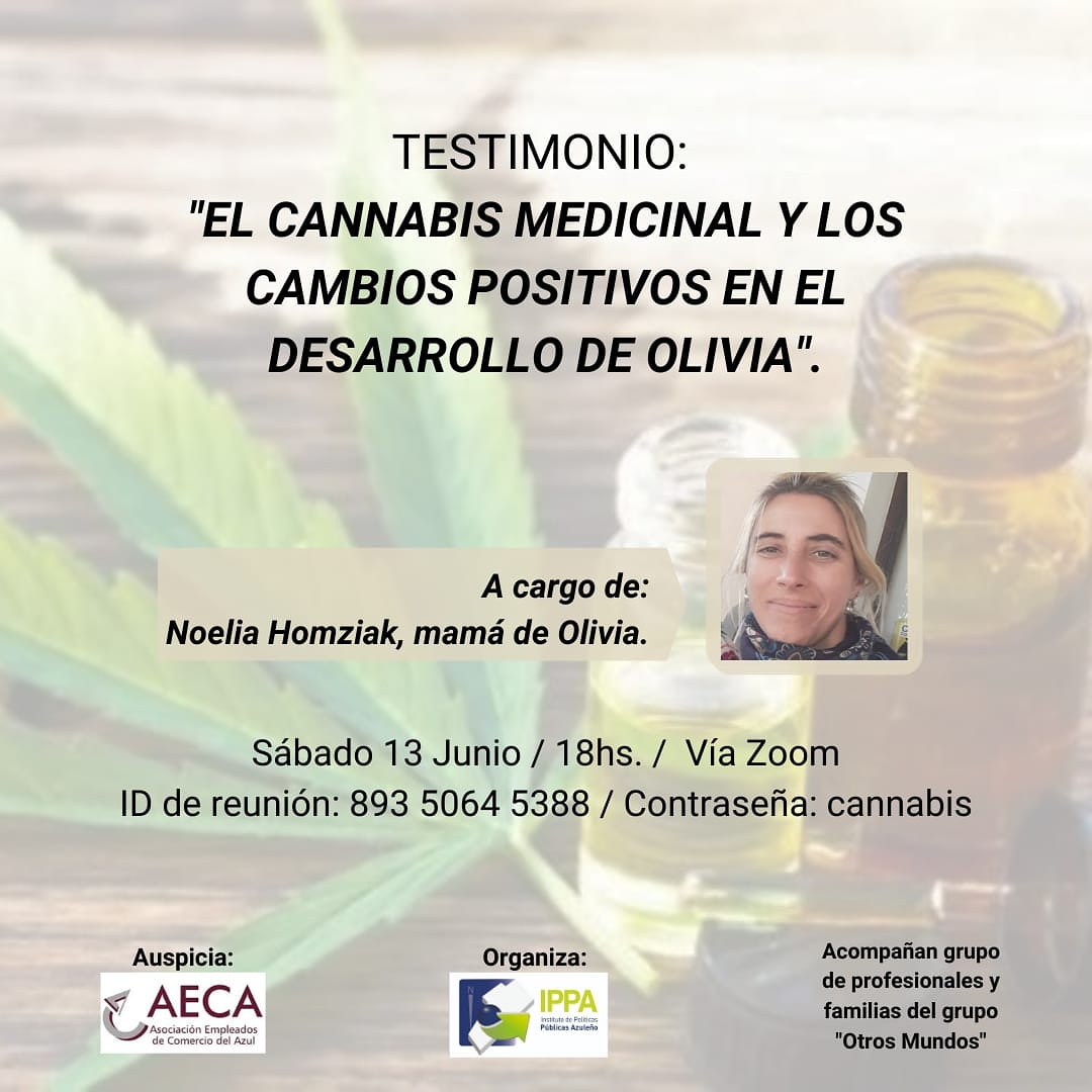 IPPAAzul's tweet photo. Este sábado 13 de junio, los invitamos a la charla vía ZOOM con Noelia Homziak, a partir de las 18 hs. 
Noelia, es mama de Olivia, y compartirá con todxs nosotrxs su experiencia con el Cannabis  Medicinal y los cambios positivos en el desarrollo de su Hija. 

#CannabisMedicinal https://t.co/krVkI1ZcY0
