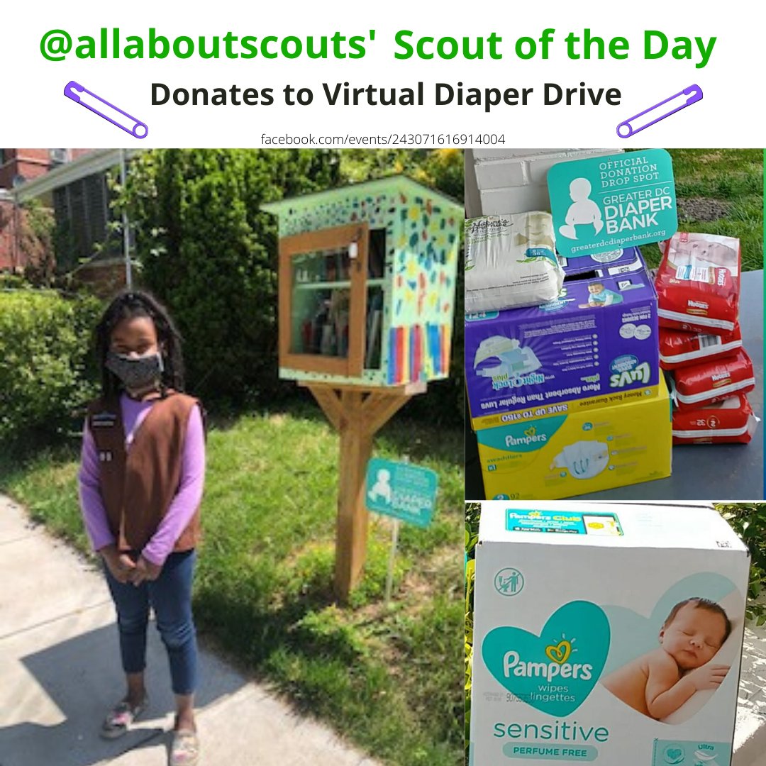 allaboutscouts's tweet photo. Our #scoutoftheday is @GSCNC @girlscouts from Troop 5103 who donated to the #virtualdiaperdrive (https://t.co/OPpfRHYTSw) that will get donated to @dcdiaperbank! These #girls are #tomorrowsleaders ⚜❤🧷
#allaboutscouts #scouts #giveback #troop5103 #virtualcommunityservice https://t.co/2rsywCqtrE