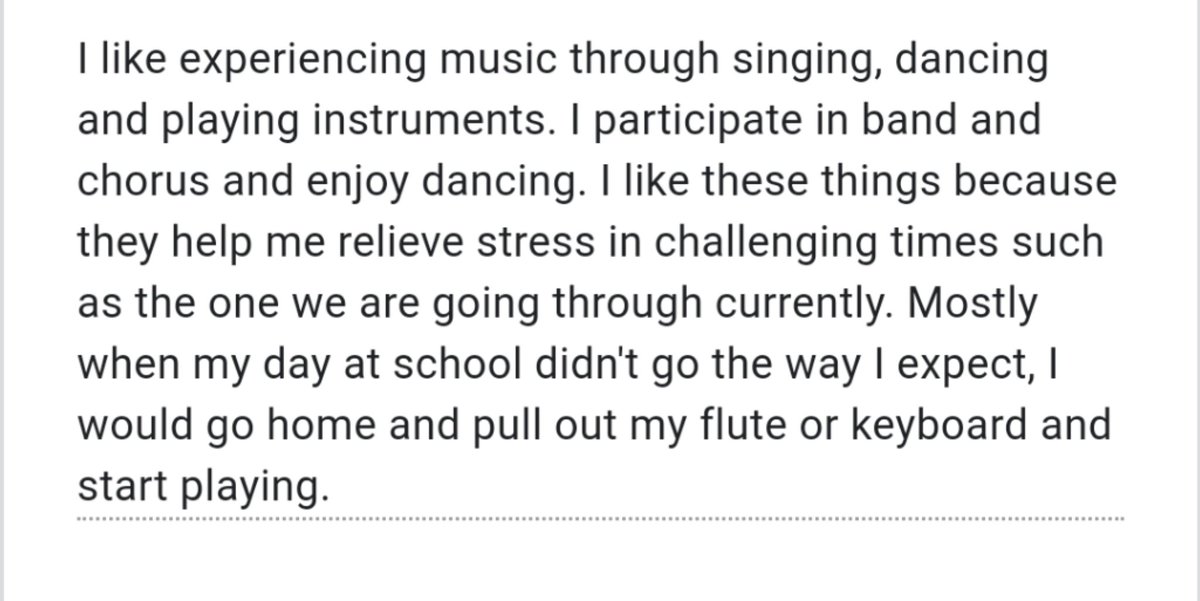 Mr_DJV's tweet photo. This week I asked my students to write how they like to experience music and what it means to them. I then received these wise words from one of my 5th Graders. #NCSDmusic https://t.co/L6v0R3eMVl