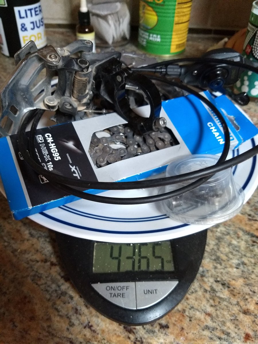 bomberstoked's tweet photo. Ok @raceface604 .. Explain me sumthin: I bought your narrow-wide chain ring (2 of em in fact) and shed about a pound in shifter, cable and derailer - Yay! Then I bought your belt and added 6 oz of sweaty red plastic to my waist - Huh? Weights and measures attached... https://t.co/3pDxzM1hVk