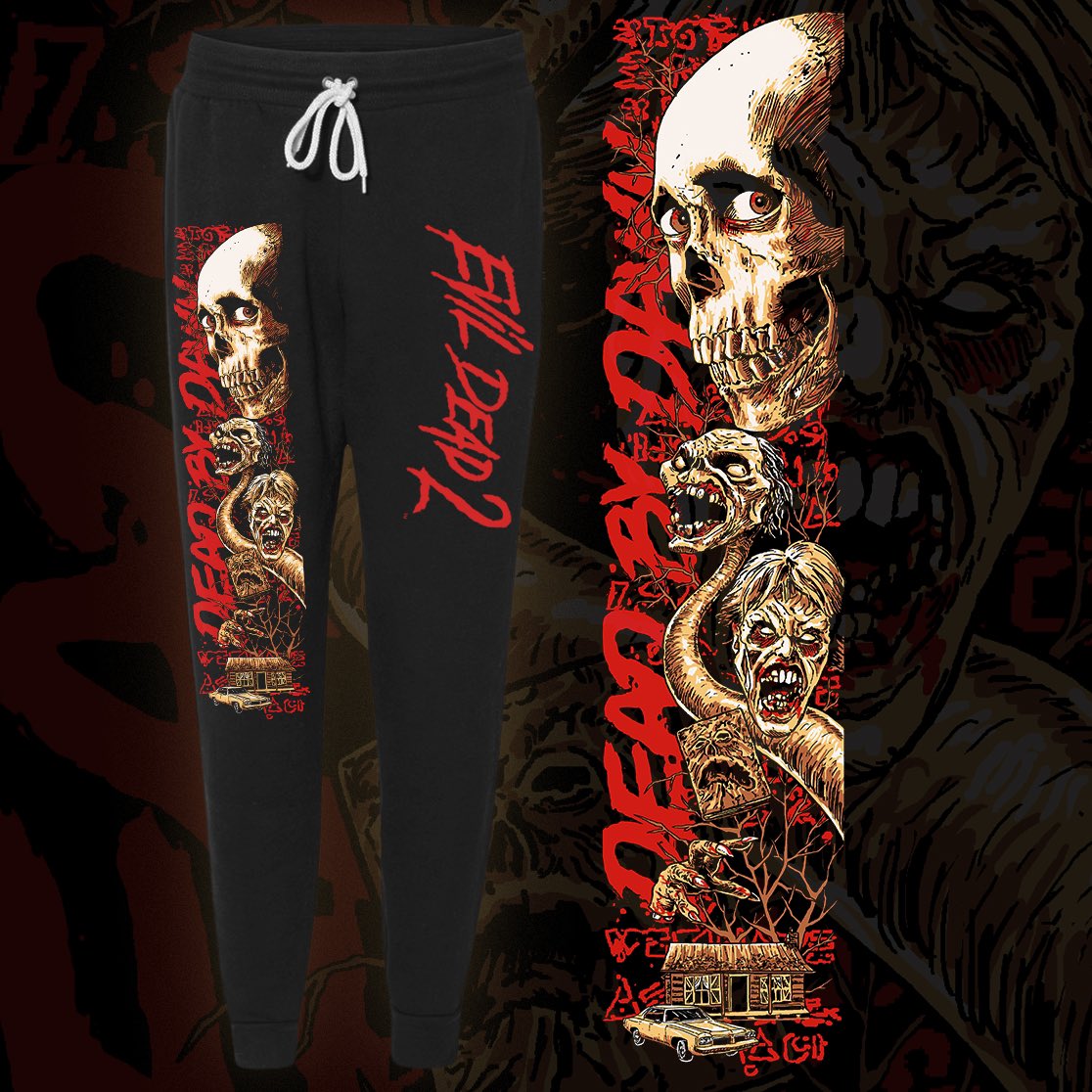 CAVITYCOLORS's tweet photo. Ready for EVIL DEAD 2 jogger sweatpants? 🔥This Wednesday at 5 PM EST, we’re unleashing our brand new officially licensed EVIL DEAD 2 collection!
💀
Featuring all new tees, tanks (guys &amp; girls), light color tees, and a brand new pair of our signature jogger sweatpants! https://t.co/hhE7KU1MZa