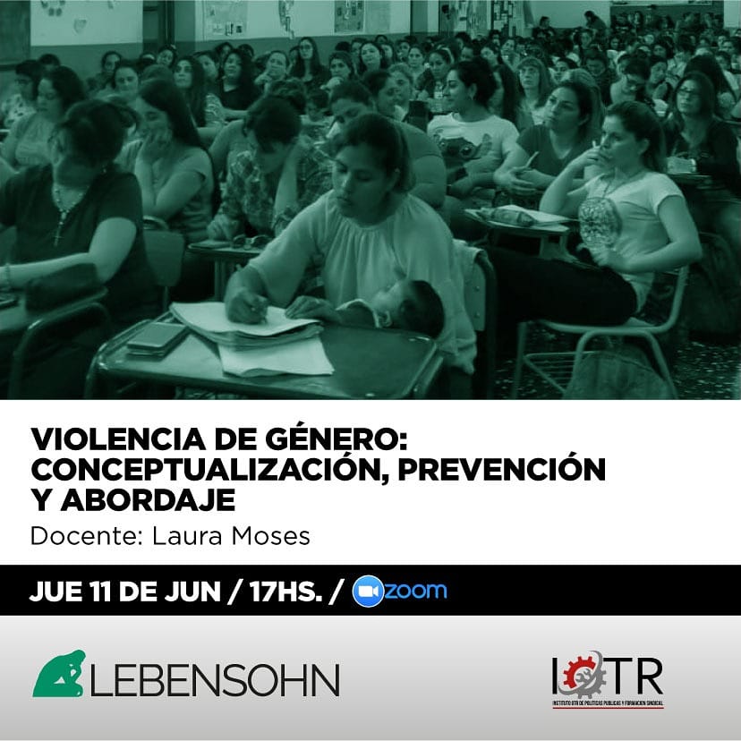 Lxs invitamos a participar de la Charla "Violencia de Género: conceptualización, prevención y abordaje" con  <a href="/laumoses/">Laurie Moses</a> organizado  conjuntamente con el <a href="/lebensohn/">Instituto Lebensohn</a>

📌  Jueves 11 de Junio a las 17 hs. por Zoom

👉 La inscripción deben hacerla a otr.instituto@gmail.com ¡Sumate!