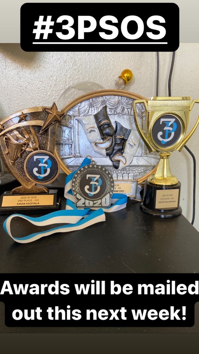 #3PSOS awards will be mailed out within the next week! Congrats to all our finalists!! Hope to see you all in our fall tournament!