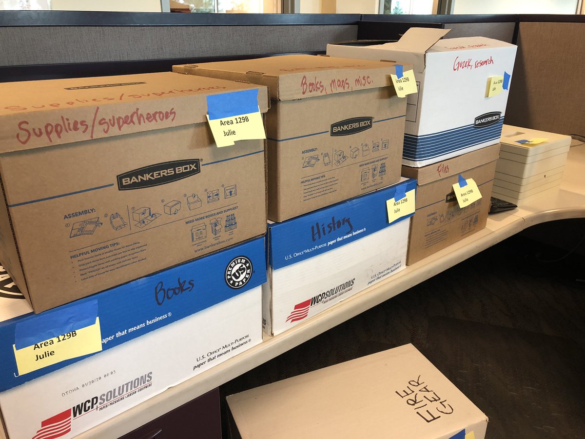 This is my desk all packed up for moving. 25 years in journalism.