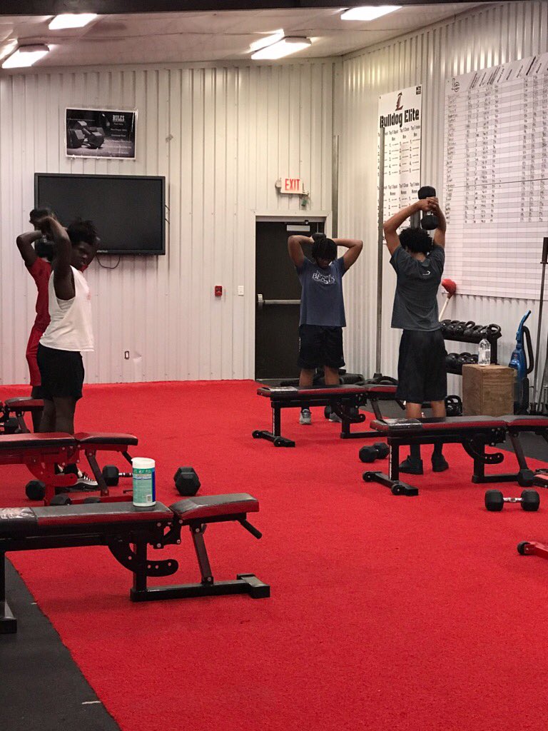 DogStrong1's tweet photo. Great first day back Bulldogs!  We appreciate how fast you are adapting &amp; embracing the new normal!  Tomorrow we are gonna get after it, let’s get it! https://t.co/9PDSiTUdVE