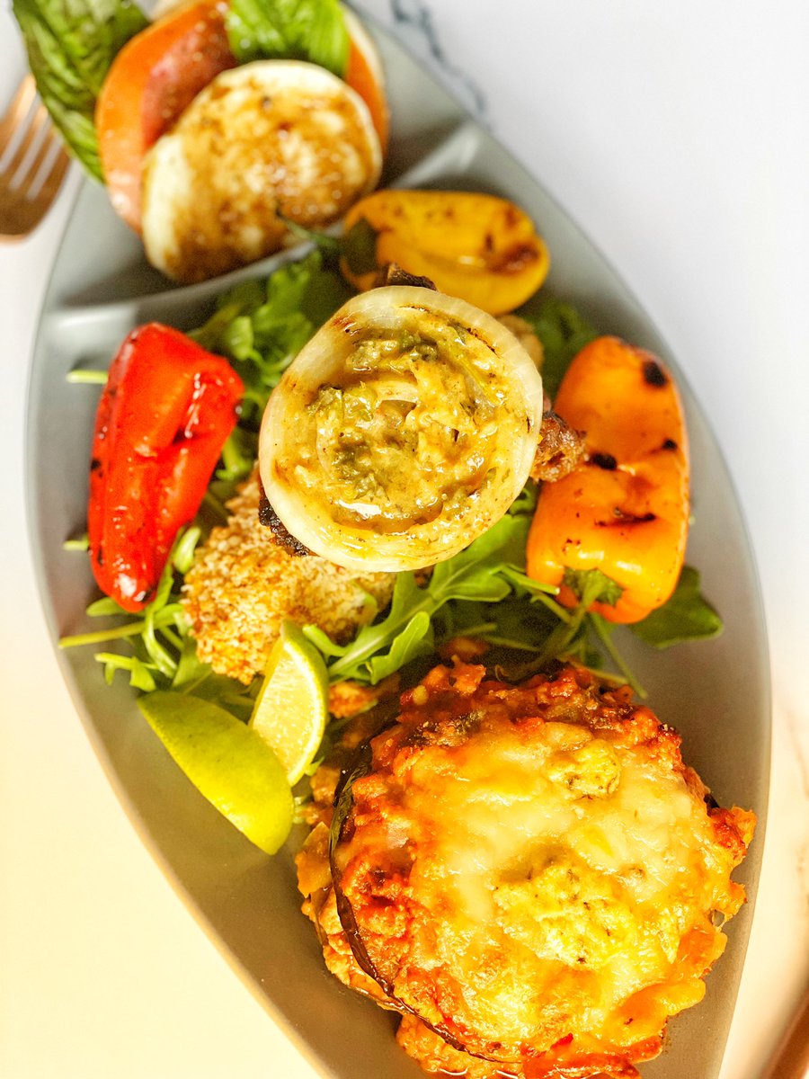 perpetue_a's tweet photo. Dinner 
.
.
Eggplant lasagna, Caprese salad, lamb loin chop with oven baked fish 🤤
.
.
#cookingathome
#tryingnewrecipes
#foodie
#yummyfood
#homemadefood 
#homemadecooking
#tasty https://t.co/yynmbH10Rr