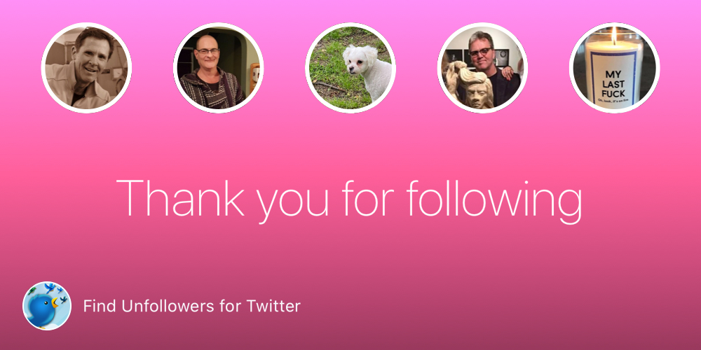 @Hbobrow1Hbobrow, @MrDarkWolfe, @anne1992, @_Nick_Hodge, @MollyBloom10
Thank you for following!
bit.ly/FindUnfollowers
#findunfollowers #findunfollow #unfollowersapp