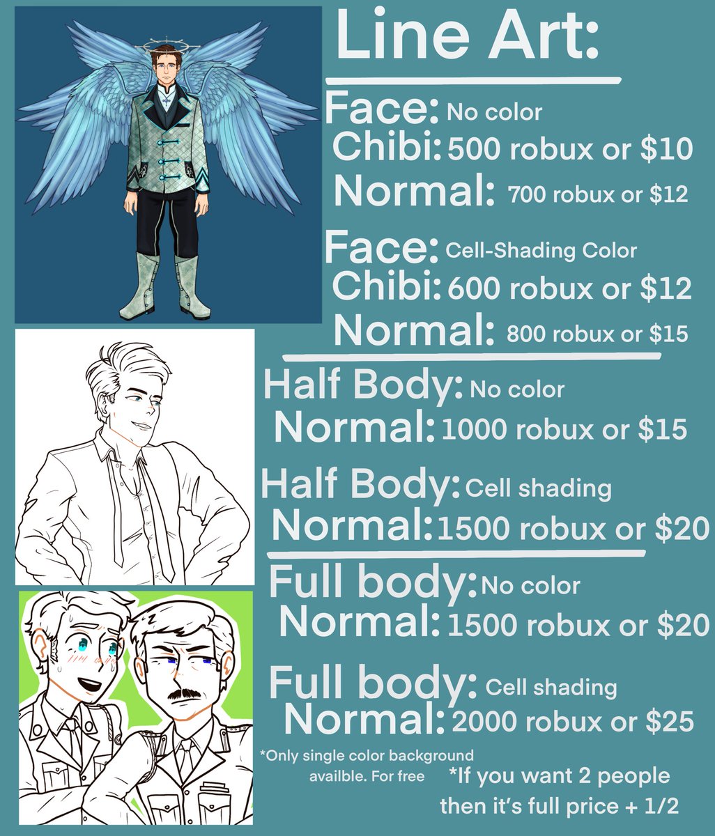 Luciole On Twitter Commissions Open 0 Only Gonna Take A Couple Please Read The Guidelines Dm If You Re Interested On Twitter I Prefer If You Re Paying With Robux You Pay With Group - cell's roblox face