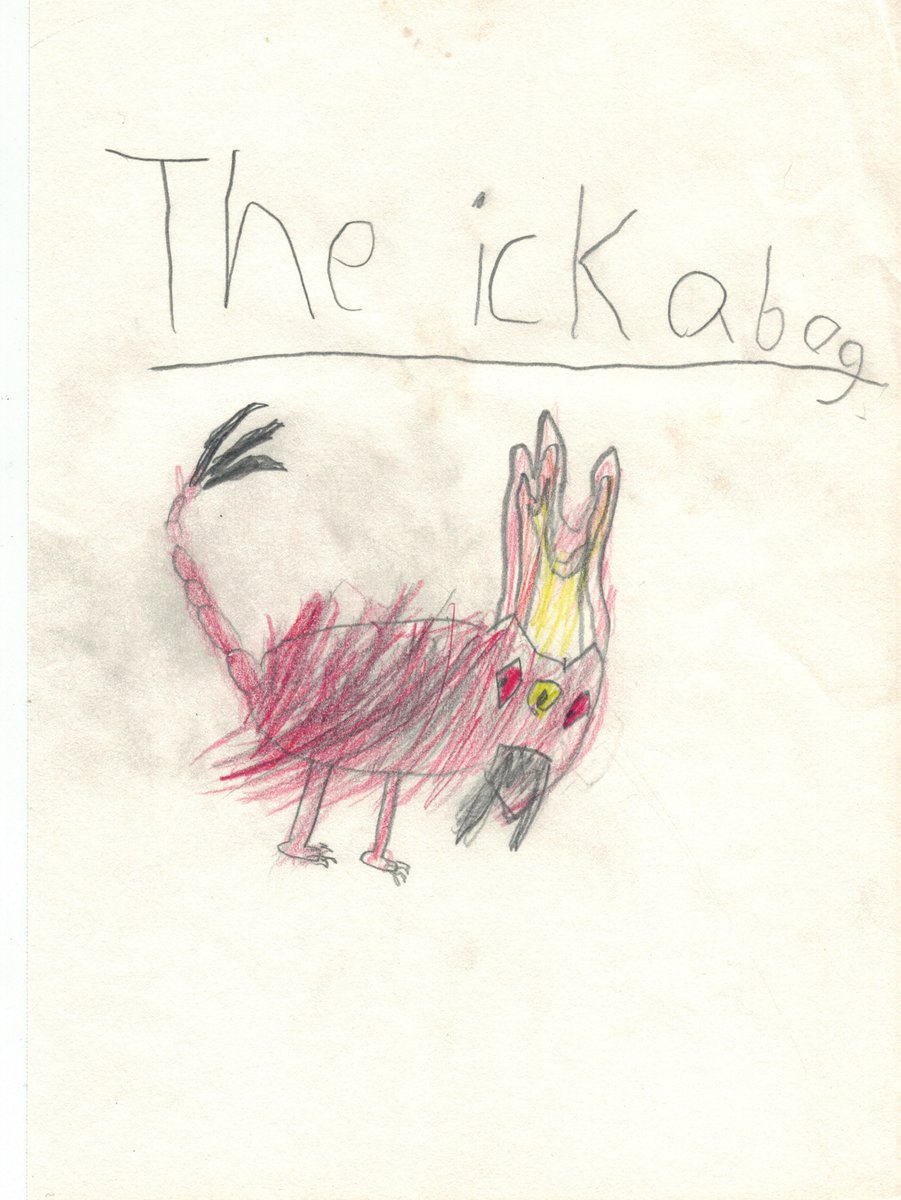 daren_lin's tweet photo. @jk_rowling #theickabog My 7 year old son says the Ickabog is a "Wolf-Scorpion mix, with a flaming head. " The fearsome tales of The Marshlands chill us to the bones this very night... https://t.co/OPSa4TGvv3