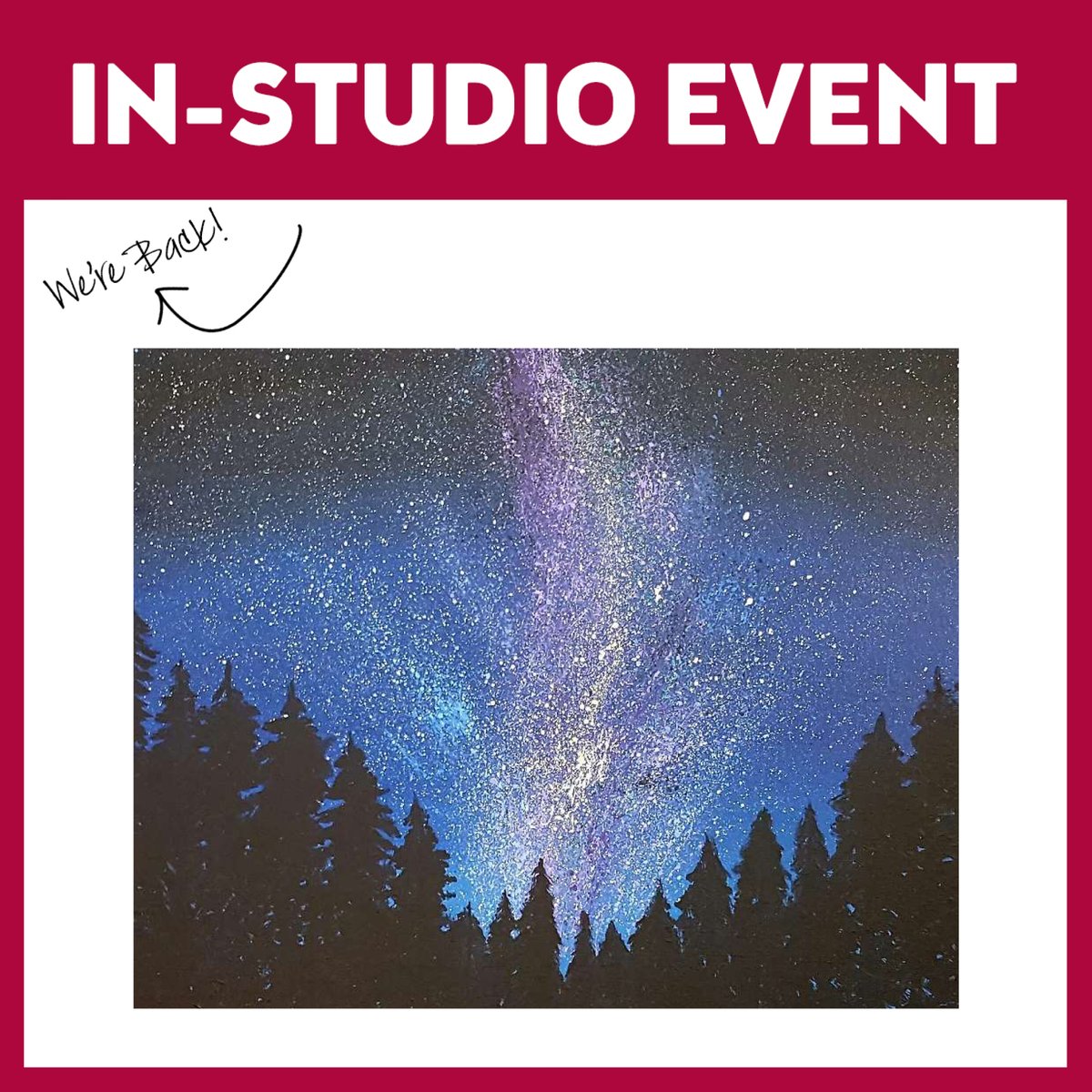 PinotsApex's tweet image. ❤️🎨 Who’s ready to paint with us this weekend?! We’re back in the studio and ready to paint with you! 🎨❤️
#paintdrinkhavefun #pinotspaletteapex 
Milky Way Forest - Sat, Jun 13 3PM at Apex pinotspalette.com/apex/event/430…