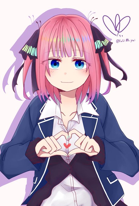 ゆいさんがTwitterに投稿した中野二乃(五等分の花嫁)のイラスト。