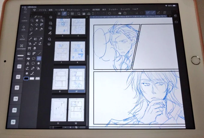 今描いてる采さんとの合同誌がB5サイズなんですけどちっこいiPadで描いてるからどうなるか分からない…こ、こわい…やっぱ大きいやつ買うか…いくらするんだろうこわい… 