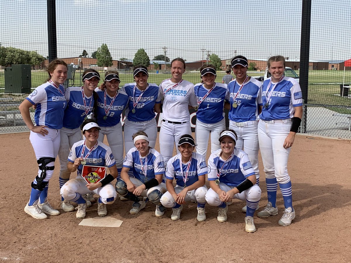 Colorado Bombers 18 Gold.  Perfect undefeated record through the pool and the bracket this past weekend in the USSSA Tournament in Goodland, KS.  #bombersfastpitch #bomberschampions