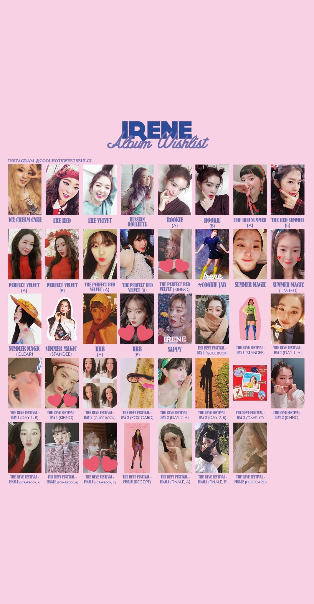 Red velvet アイリーン セット birthday アルバム ポラロイド