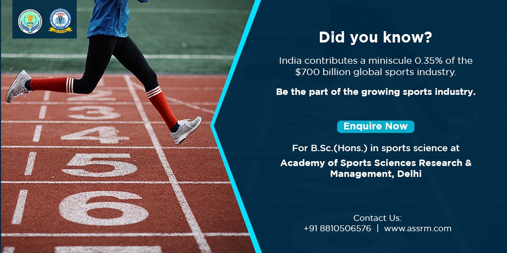 ASSRM_Delhi's tweet photo. Are you ready to be a part of the Sports Industry? 

Enquire today!  
For Admission Queries https://t.co/ivlC87lmHO
Click on the link to know more https://t.co/RjUQG0DT9I
Call: +91 8810506576
.
#ASSRM #ASSRMadmission2020 #Bsc #BscHonors #BscSportsScience #Admission #Admission2020 https://t.co/ICZjJfclaK