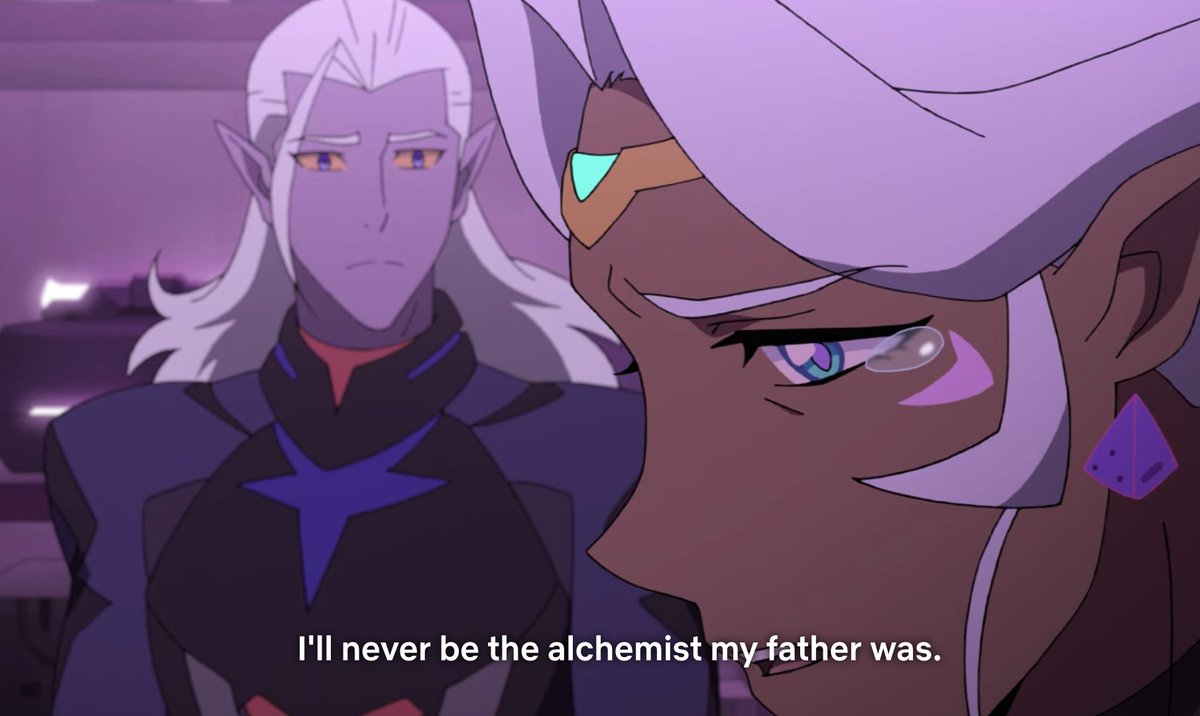 Allura gains confidence and strength around her use of magic, outside of that of even Alfor's power. This is something that she chooses for herself, and brings her closer to Lotor (Honerva's own son).