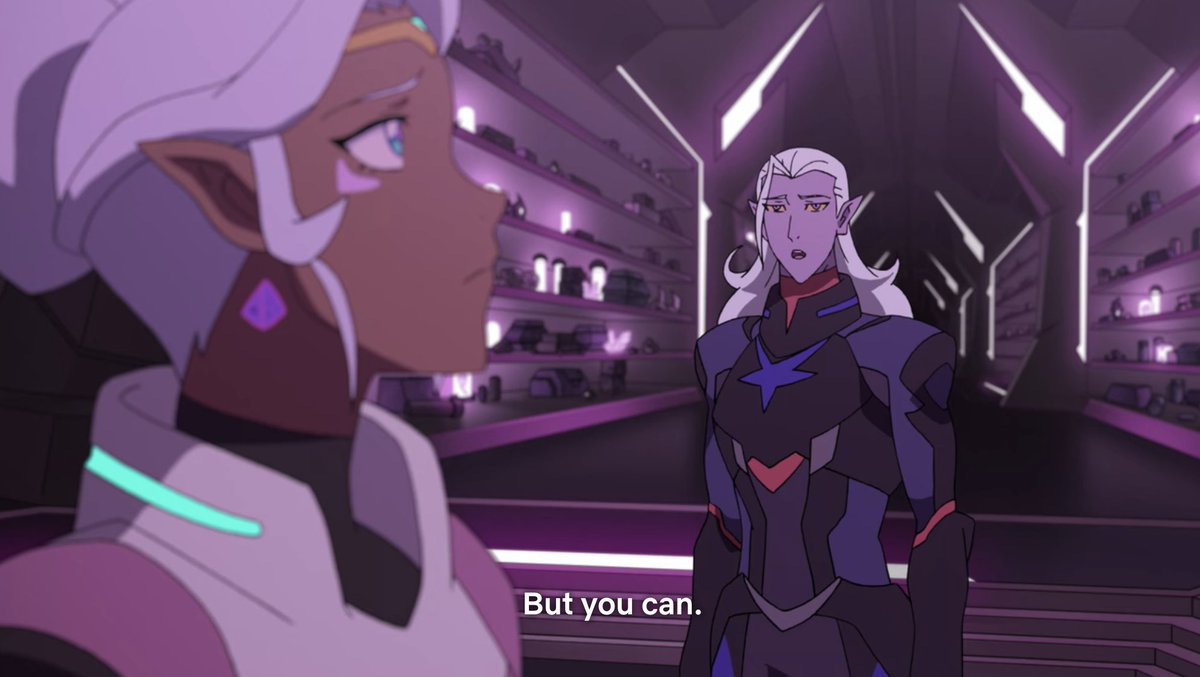 Allura gains confidence and strength around her use of magic, outside of that of even Alfor's power. This is something that she chooses for herself, and brings her closer to Lotor (Honerva's own son).