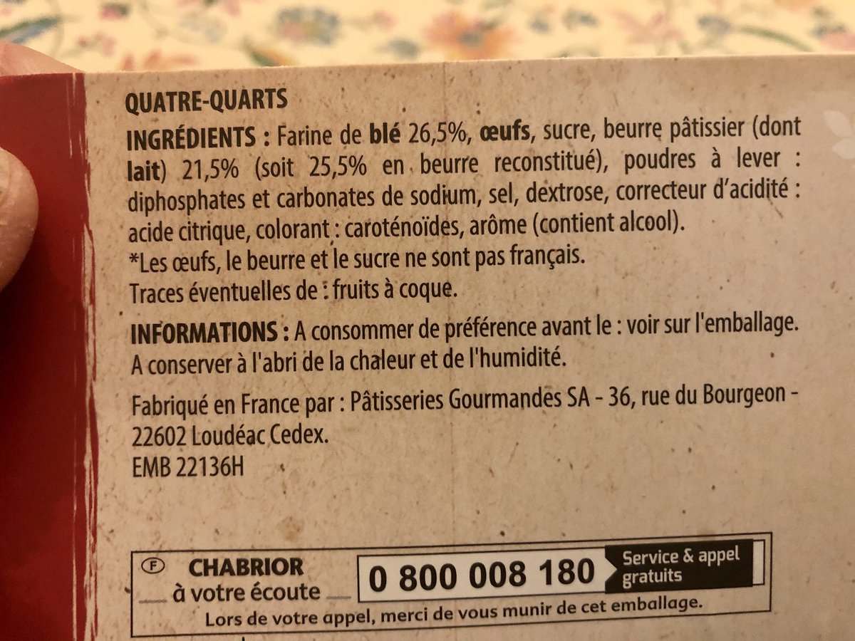 serge_vernet's tweet photo. Franchement quand tu vois que les principaux ingrédients ne sont pas français (alors que ce serait si simple) qu’est-ce qu’on en a foutre qu’il soit « élaboré « en France #chabrior https://t.co/JNkHAotQ0s