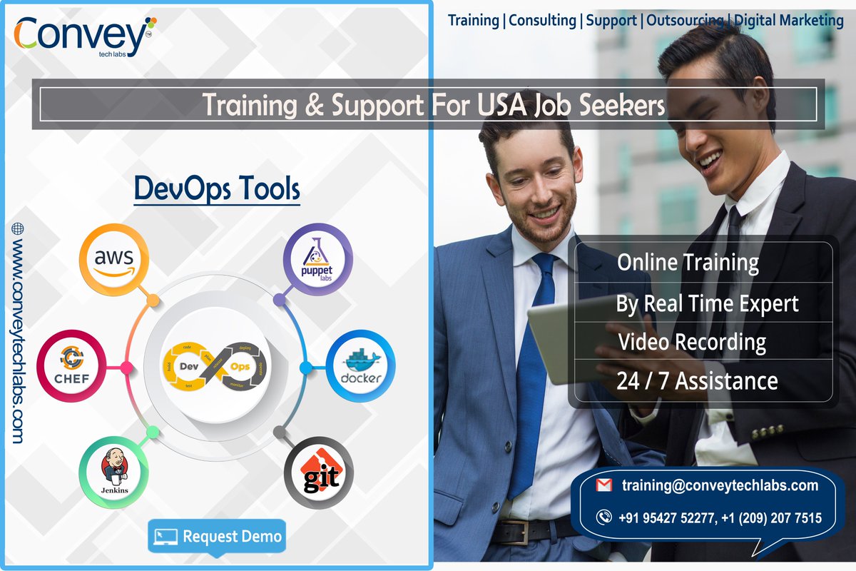 Conveytechlabs's tweet image. DevOps Online Training For USA Candidates
#ConveyTechLabs is going to start #OnlineTraining #Job_Support &amp;amp; #Placements on all latest and niche technologies...
Interested candidates kindly Mail US: training@conveytechlabs.com, lead@conveytechlabs.com or Contact US:+91 9542742277