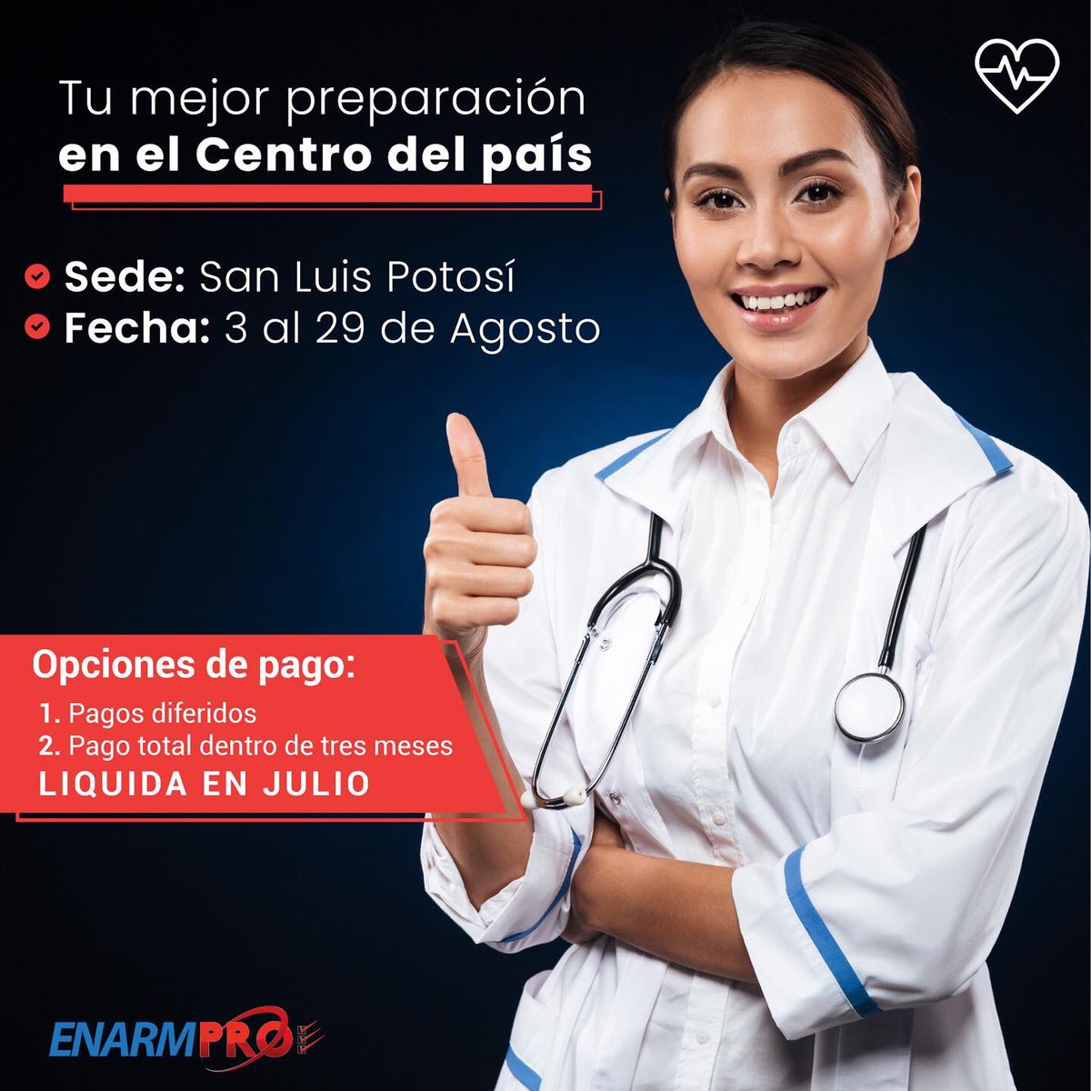 ENARMPRO's tweet photo. Somos tú mejor opción para #ENARM2020 

El mejor curso del CENTRO DE 🇲🇽 

Mándanos inbox y te daremos info y aprovecharás nuestro precio de promoción 👌🏼

SIMULADORES ‼️ como en #enarm 

Apúntate al mejor #cursoenarm en #slp https://t.co/jusRz61ycJ