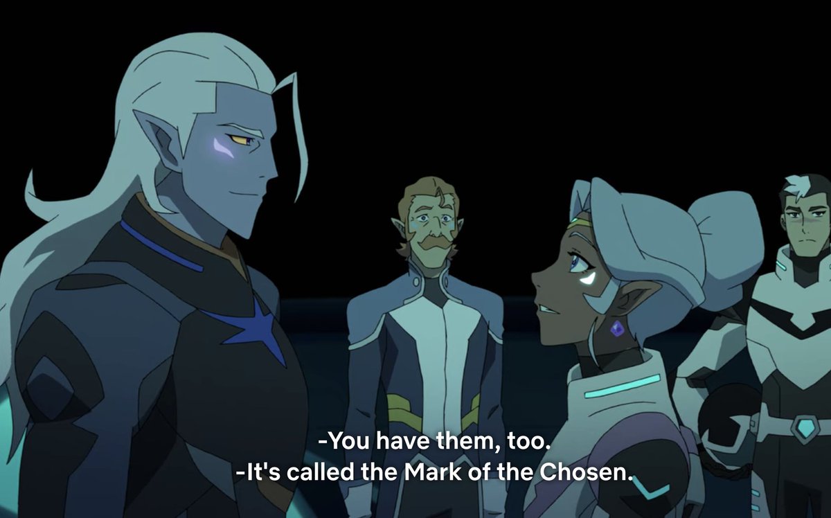 Unlike the other characters in Allura's orbit, Lotor isn't a character she is doing things FOR. Lotor doing things WITH Allura, through support. He allows her to call the shots and respects all of her decisions. This becomes important later.