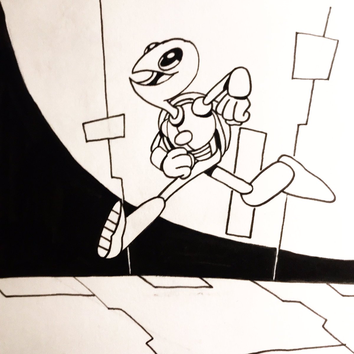wrangleshank's tweet image. Space turtle? Ah dunno. #space #turtle #spaceturtle #dailydrawing