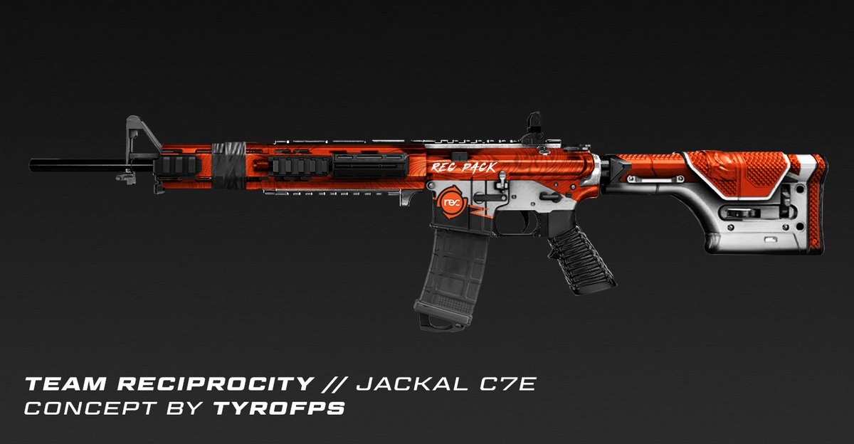 TyroPSD's tweet photo. Dear @TeamReciprocity wanted to make something to remember you in R6PL, we all miss you<3
Jackal C7E x Reciprocity weapon skin V1

Hope you guys like it:) https://t.co/2DogHsGiVq