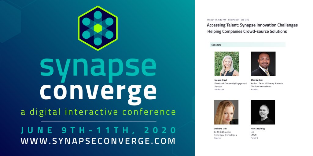 Attending Synapse Converge? 

Make sure to listen to Matt Spaulding, CEO of GIVVN, on 6/11 at 1:30 pm EST as he talks about his experience participating in and winning a Synapse Challenge. 🏆

converge.synapsefl.com/agenda/session…

<a href="/SynapseFL/">Synapse Florida</a> #synapseconverge #synapsechallenge