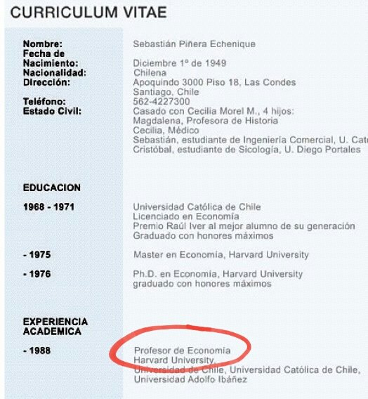 andres20ad's tweet photo. Piñera tenía en su curriculum que había sido profesor en Harvard. Mentira, solo fue ayudante del profesor. Mañalich en su curriculum dijo poseer un máster en Epidemiologia. Mentira, solo fue un Magister en Ciencias. Estamos en manos de un par de charlatanes peligrosos. #TodoMal https://t.co/QhXILSPXCT