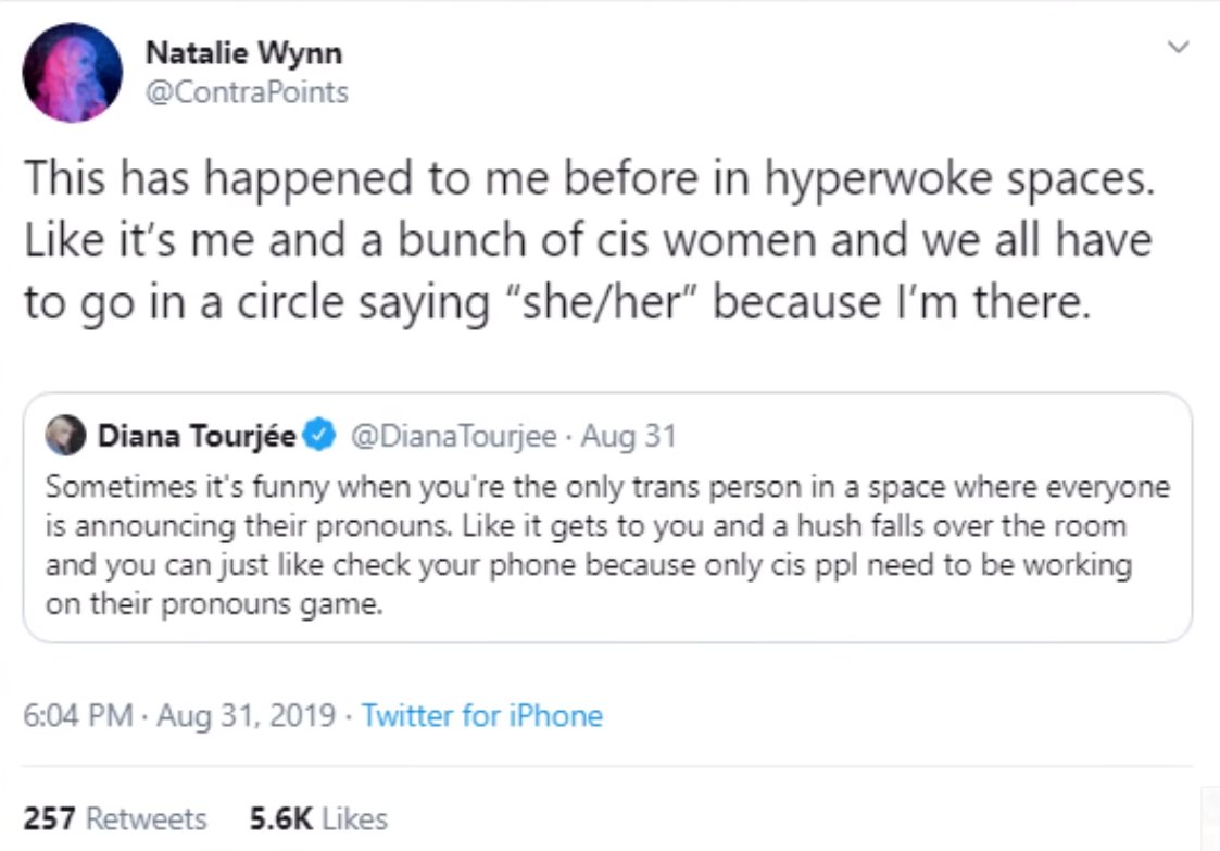 Is asking someone's preferred pronouns imperative and inclusive? Or is it transphobic and invalidating? The answer changes all the time. Hope you don't f*** it up!