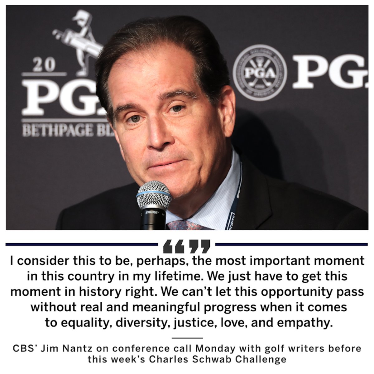 Some perspective from the great Jim Nantz as he prepares to call the first PGA Tour event in more than three months.