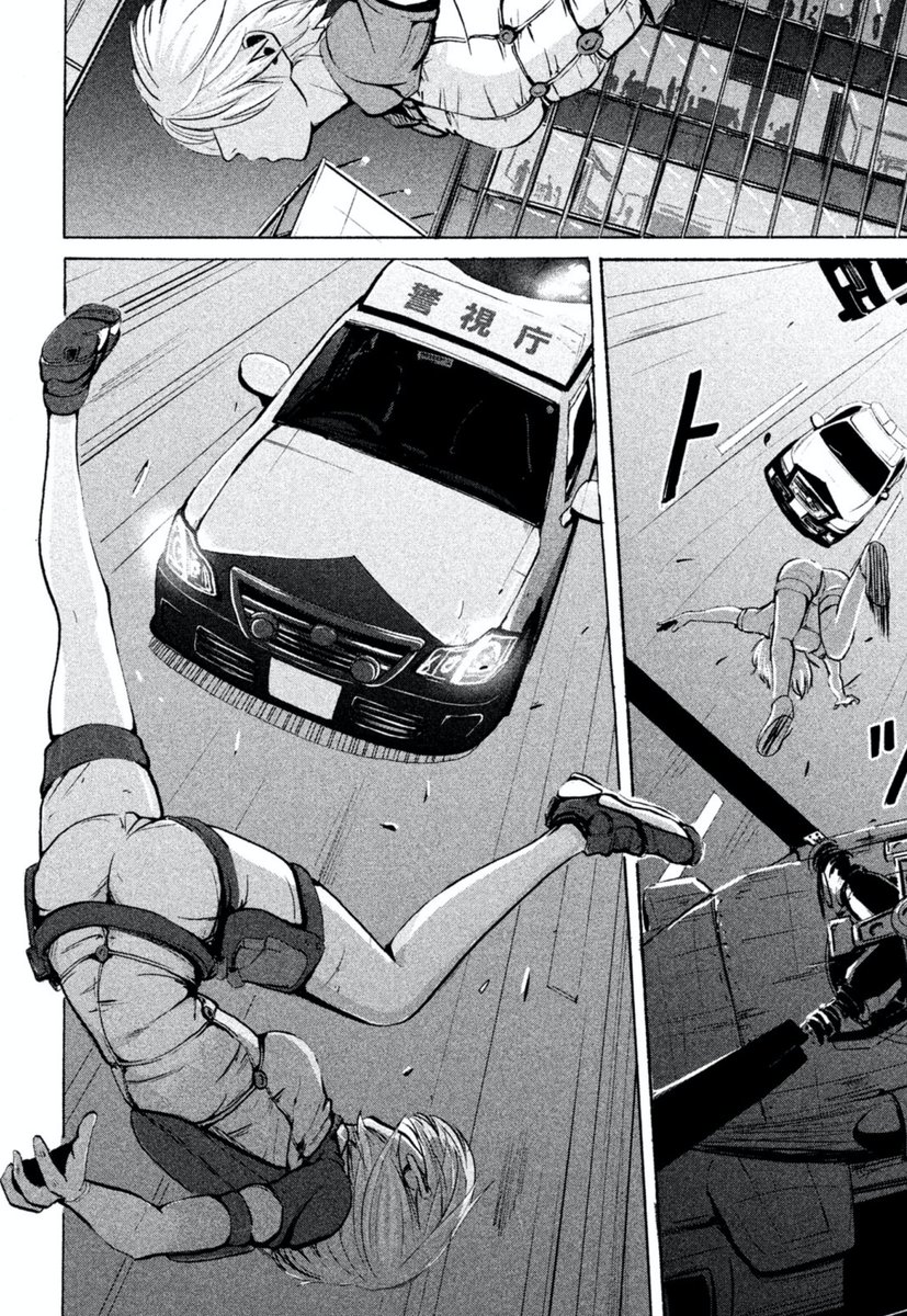 「前の連載でカーチェイスの回を描くことがあったのですが、気づけばチェイスせず、ただ周囲をボコボコにして突き進むという特攻に」三都慎司