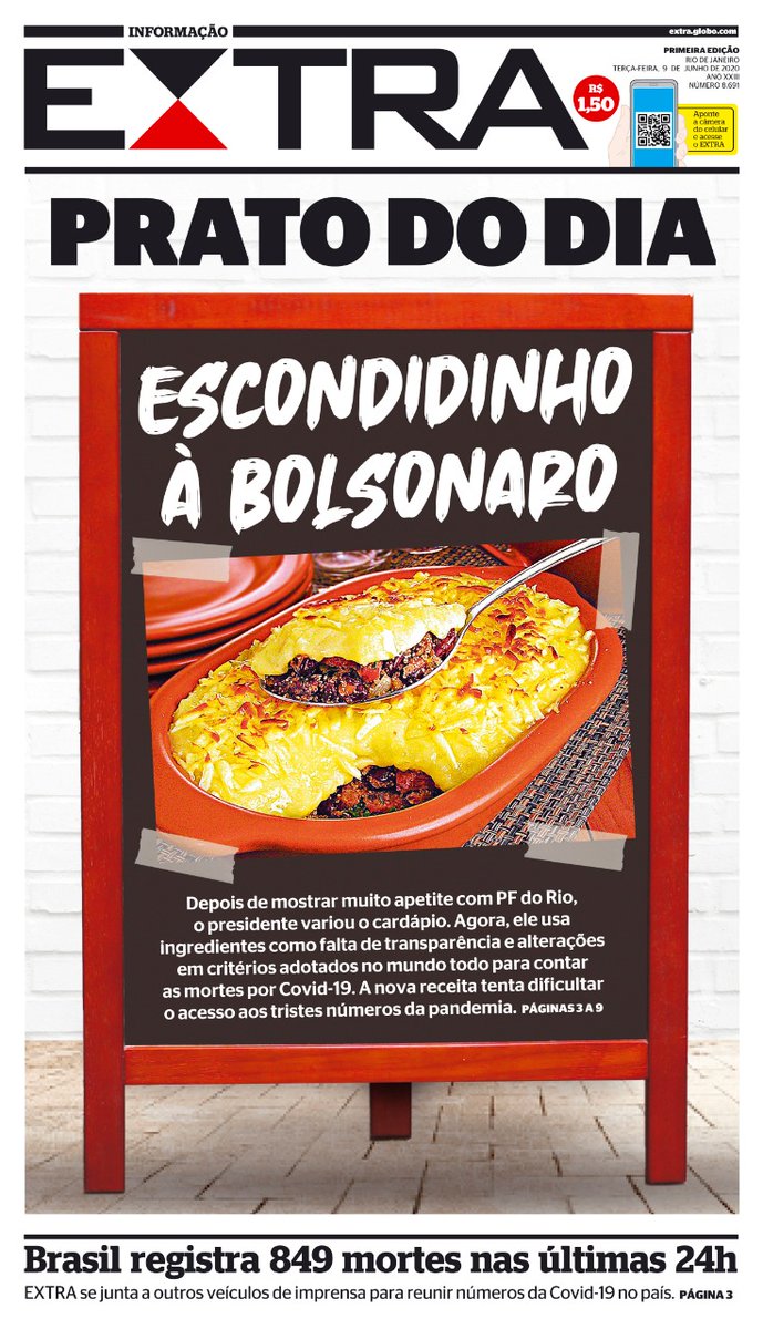 jornalextra's tweet image. Confira a capa do #JornalExtra desta terça-feira, 09 de junho de 2020. Para ler as notícias, acesse: extra.globo.com.