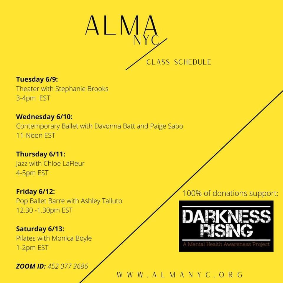 DarkRiseProject's tweet image. We’re dancing with @_ALMANYC all week long! This week, class donations go to @DarkRiseProject! 🙌🏾

#virtualdanceclasses #Blackmentalhealth