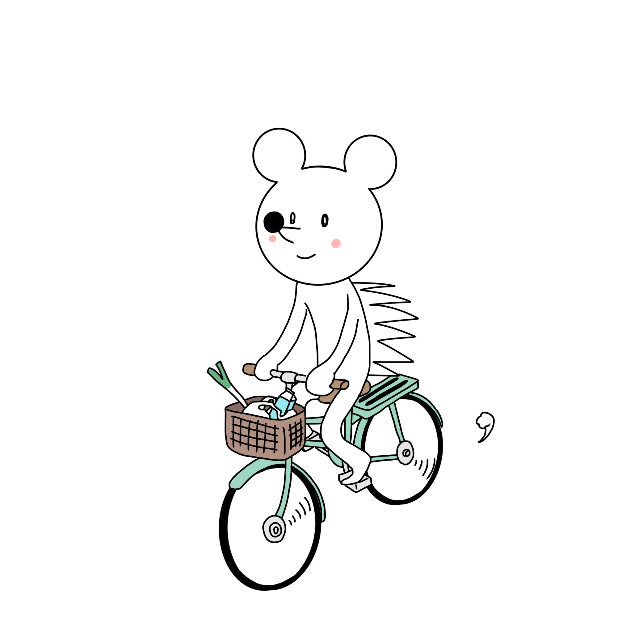 まる 買い物はりねずみ 自転車 ネギ 牛乳 スーパー サイクリング イラスト ハリネズミ Illustration T Co Whcln3cvjx Twitter