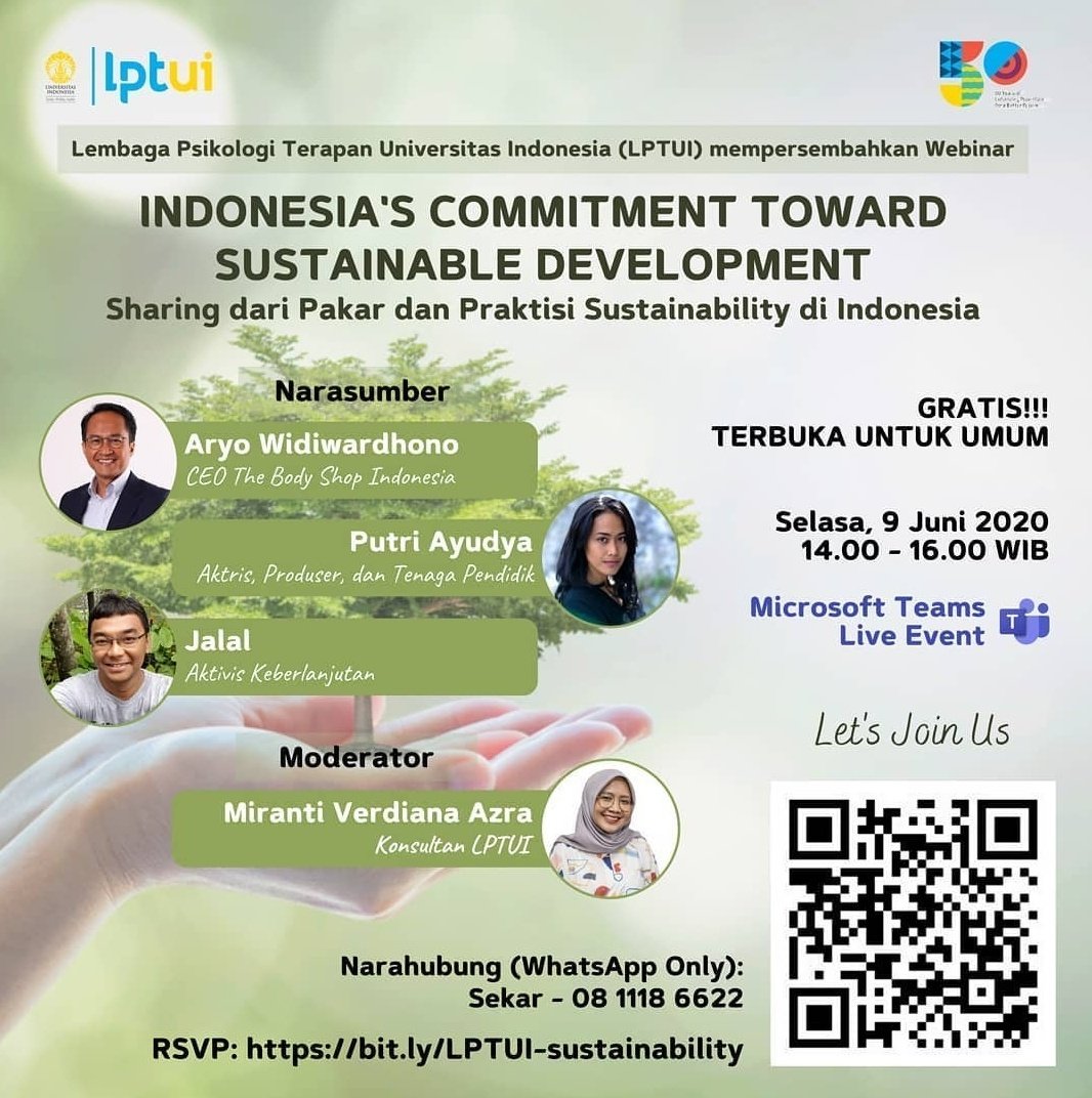 _putriayudya's tweet photo. Siang ini saya akan bicara tentang 'resep pegang kendali' di kala pandemi and guess what.. It fits the sustainability development goals! See you with Ario Widiwardhono @TheBodyShop dan kak Jalal serta kak @mirantiverdiana #lptui
See you 🌻 https://t.co/7YRGACe2xb