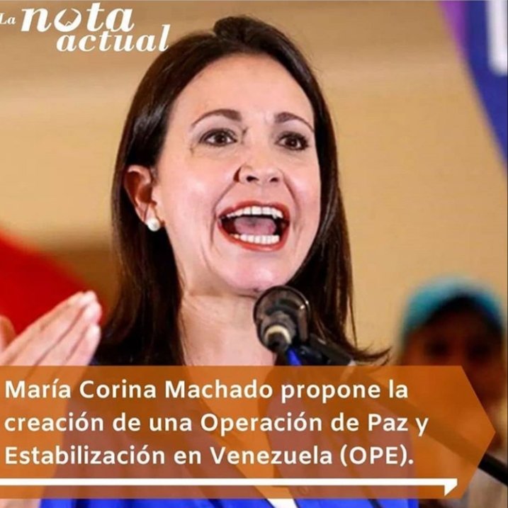 lanotaactual's tweet photo. María Corina Machado, presentó una propuesta para crear una coalición internacional que despliegue una Operación de Paz y Estabilización en Venezuela con el objetivo de desalojar definitivamente al conglomerado criminal. 
https://t.co/BOX5pqutgS https://t.co/nAyvpG26qC