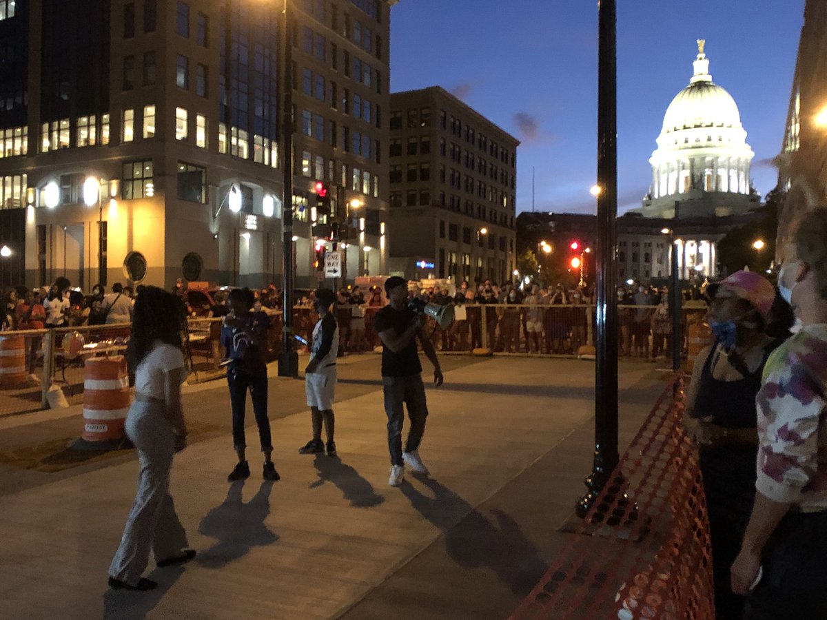 Downtown Madison protest against police violence is in front of the City County Building tonight. Organizers say it’s time Madison join a growing list of cities defunding police departments.
