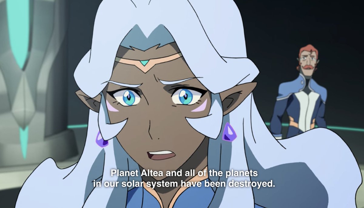 Now that we understand the trope, let’s talk about our girl!Allura is defined by loss. The audience is introduced to her through the death of her father, the destruction of her plane, and the annihilation of her people. From the jump, she doesn’t really have a lot to work with.